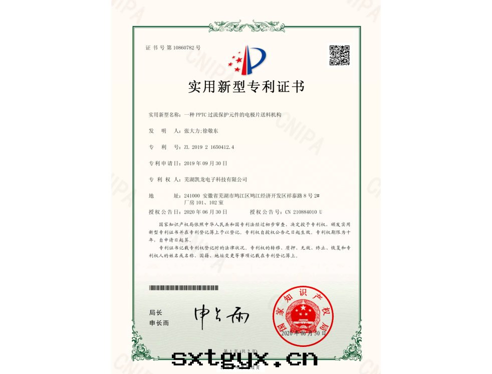 2019216504124電(diàn)子版證書(shū)+蕪湖(hú)凱龍電(diàn)子科技有(yǒu)限公司